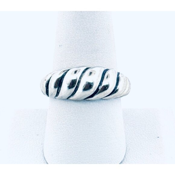Estate Carolyn Pollack 925 Sterling Silver Ribbed Dome Twist Ring, Size 9, 7.2g - Picture 1 of 12